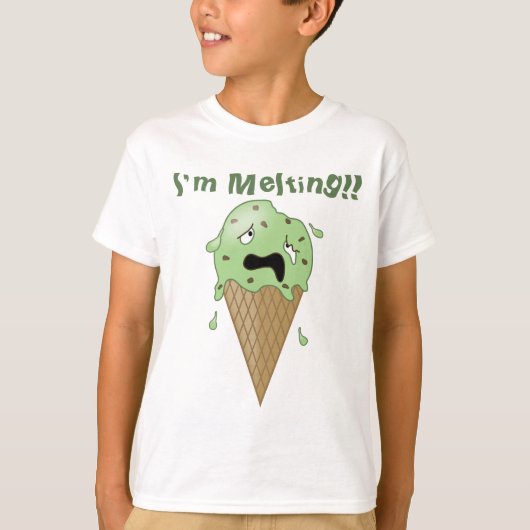 Cartoon Smelt Ice Cream Cone (ik smelt) T-shirt (Voorkant)
