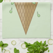 Cartoon Smelt Ice Cream Cone (ik smelt) Theedoek (Gevouwen)