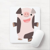 Cartoon Smiling Pig mousepad Muismat (Met muis)