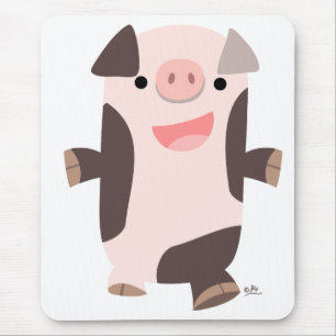 Cartoon Smiling Pig mousepad Muismat