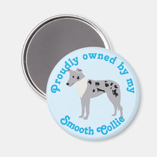 Cartoon Smooth Collie Merle Magnet (Voorkant / Achterkant)