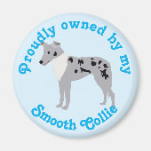 Cartoon Smooth Collie Merle Magnet (Voorkant)