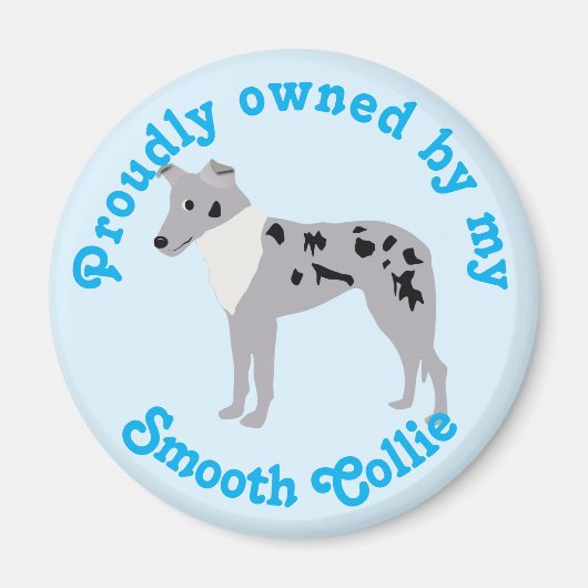 Cartoon Smooth Collie Merle Magnet (Voorkant)