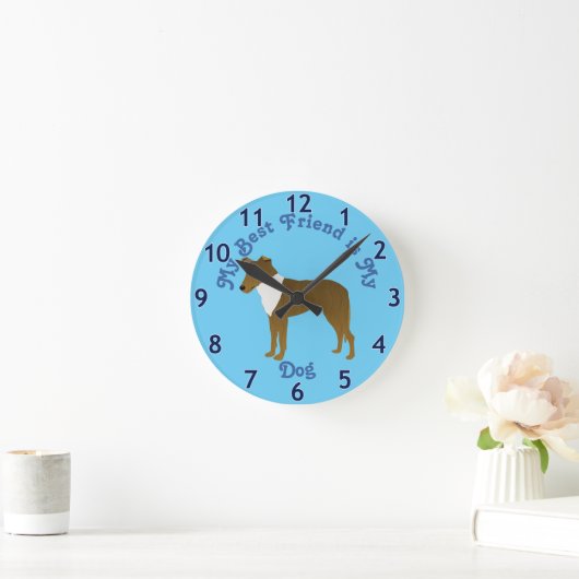 Cartoon Smooth Collie Sable  Ronde Klok (Huis)