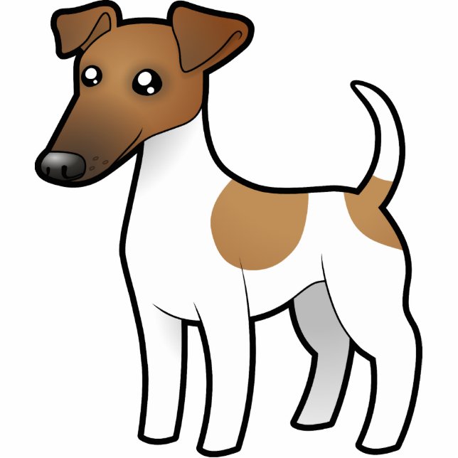 Cartoon Smooth Fox Terrier Fotobeeldje Magneet (Voorkant)