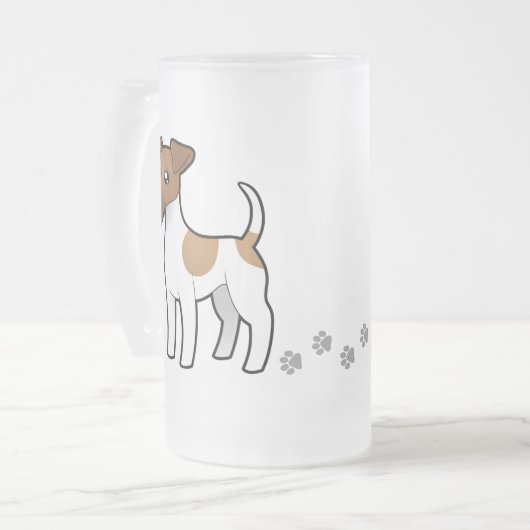 Cartoon Smooth Fox Terrier Matglas Bierpul (Voorkant links)