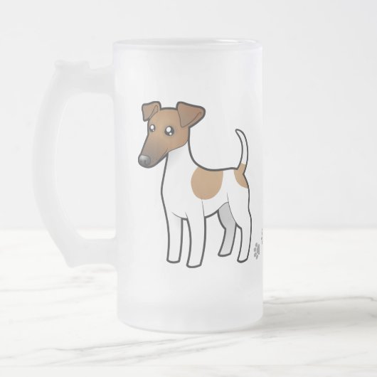 Cartoon Smooth Fox Terrier Matglas Bierpul (Links)