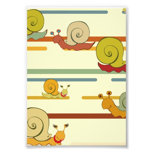 Cartoon Snail Race Foto Afdruk (Voorkant)