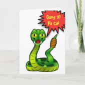 Cartoon Snake Chinese New Year Greeting Card Feestdagen Kaart (Voorkant)
