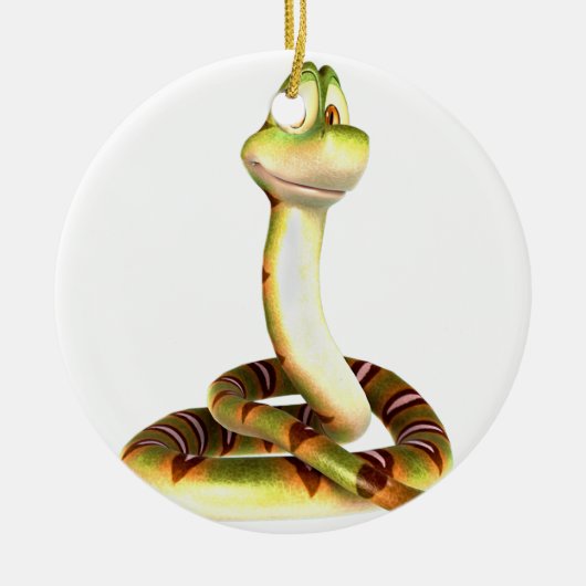 Cartoon Snake Keramisch Ornament (Voorkant)