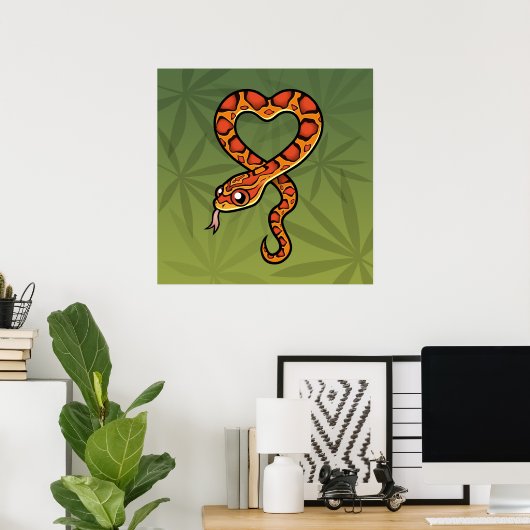 Cartoon Snake Poster (Thuiskantoor)