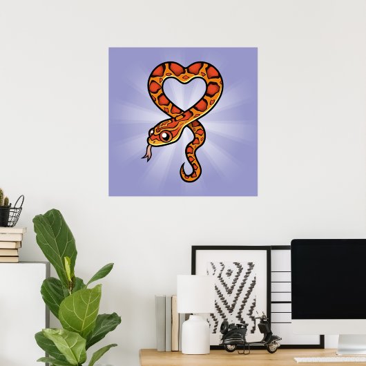 Cartoon Snake Poster (Thuiskantoor)