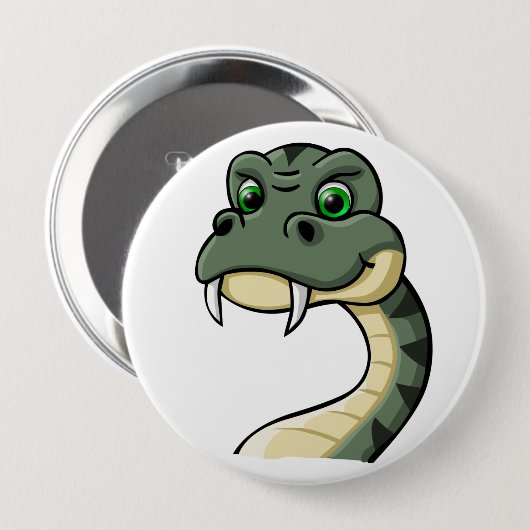 Cartoon Snake Ronde Button 4,0 Cm (Voorkant /achterkant)