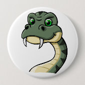Cartoon Snake Ronde Button 4,0 Cm (Voorkant)