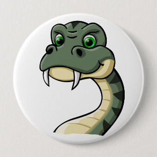 Cartoon Snake Ronde Button 4,0 Cm