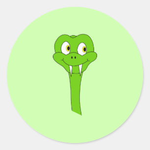 Cartoon Snake Ronde Sticker