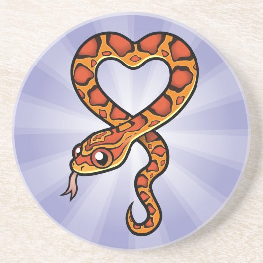 Cartoon Snake Zandsteen Onderzetter (Voorkant)
