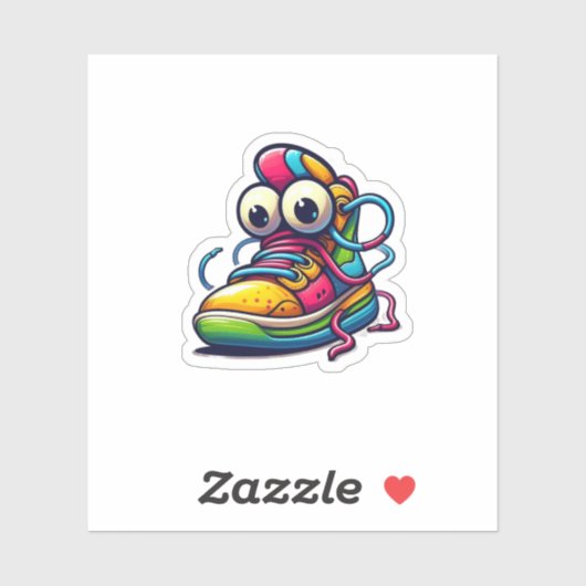 Cartoon-sneaker-personage-sticker Sticker (Vel)
