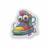 Cartoon-sneaker-personage-sticker Sticker (Voorkant)