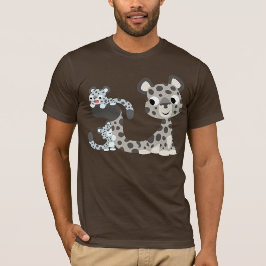 Cartoon Sneeuwluipaard en T-shirt (Voorkant)