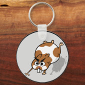 CARTOON SNELLE HAMSTER ROUND SLEUTELHANGER (Voorkant)