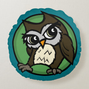 CARTOON SNELLE OWL ROUND SIERKUSSEN ROND KUSSEN