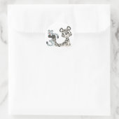 Cartoon Snow Leopard en Cubs Sticker (Tas)