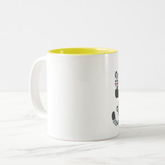 Cartoon Snow Leopard en Mok Cubs (Voorkant links)