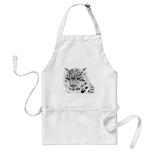 Cartoon Snow Leopard Face Standaard Schort (Voorkant)