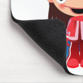 Cartoon Snowboarder Girl Muismat (Hoek)
