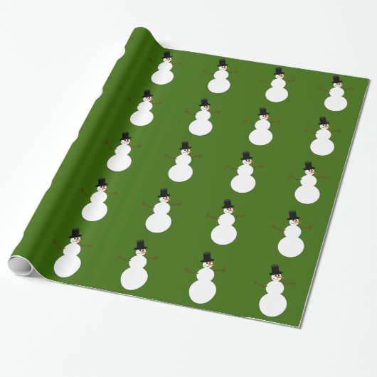 Cartoon Snowman Cadeaupapier (Uitgerold)