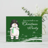 Cartoon Snowman en kerstman Kaart (Staand voorkant)