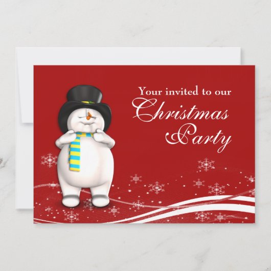 Cartoon Snowman en kerstman Kaart (Voorkant)