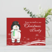 Cartoon Snowman en kerstman Kaart (Staand voorkant)