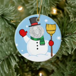 Cartoon Snowman Foto Keramisch Ornament