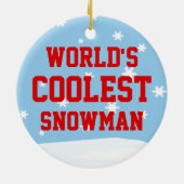 Cartoon Snowman Foto Keramisch Ornament (Achterkant)
