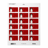 Cartoon Snowman kerstcadeau Label (Full Sheet)