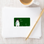 Cartoon Snowman kerstcadeau Label (Insitu)