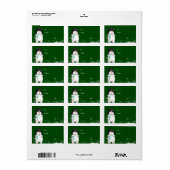 Cartoon Snowman kerstcadeau Label (Full Sheet)