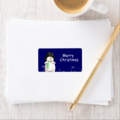 Cartoon Snowman-kerstcadeaus Etiket (Insitu)