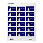 Cartoon Snowman-kerstcadeaus Etiket (Full Sheet)