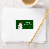 Cartoon Snowman-kerstcadeaus Etiket (Insitu)