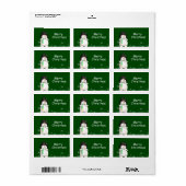 Cartoon Snowman-kerstcadeaus Etiket (Full Sheet)