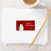 Cartoon Snowman-kerstcadeaus Etiket (Insitu)