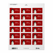 Cartoon Snowman-kerstcadeaus Etiket (Full Sheet)