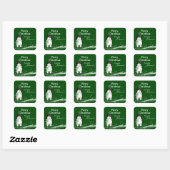 Cartoon Snowman-kerstcadeaus Vierkante Sticker (Vel)