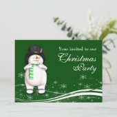 Cartoon Snowman Kerstfeest Kaart (Staand voorkant)
