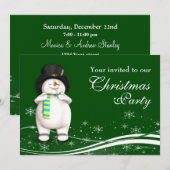Cartoon Snowman Kerstfeest Kaart (Voorkant / Achterkant)