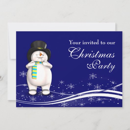 Cartoon Snowman Kerstfeest Kaart (Voorkant)