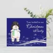 Cartoon Snowman Kerstfeest Kaart (Staand voorkant)